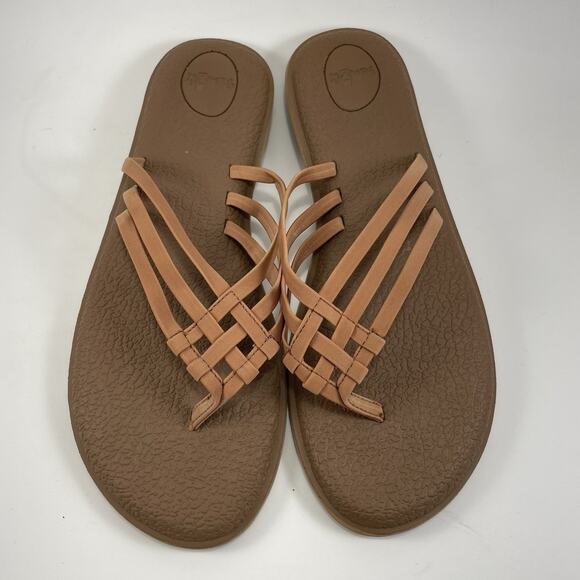 Sanuk Yoga Sandy II Slide Sandals Womens Size 11 Tan Brown Lightweight Comfort - Picture 3 of 9